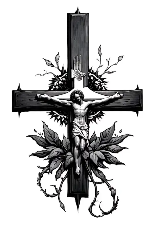 On The Back The Cross And Below The Cross The Prayer Of Our Father