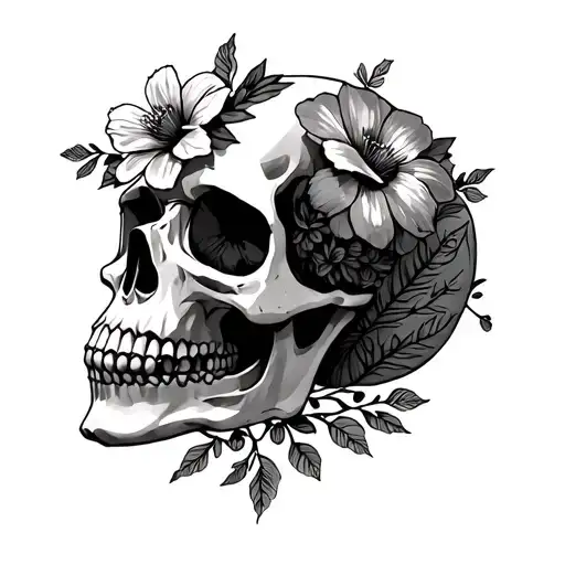 Skull With Flowers