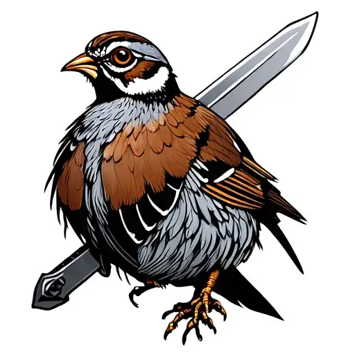 Bobwhite Quail With A Sword