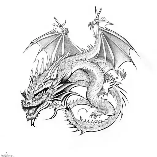 Dragon With Tribal Full Sleeve