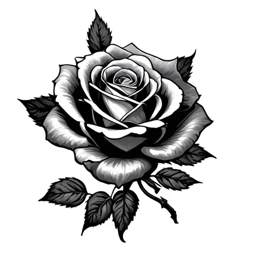 Masculine Rose Intertwined With Mountain