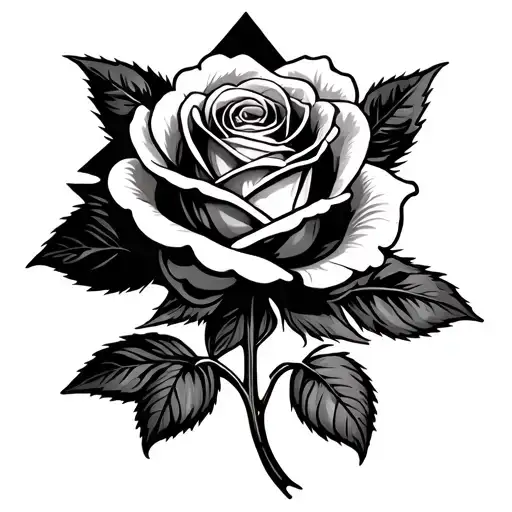 Masculine Rose With Mountain Behind