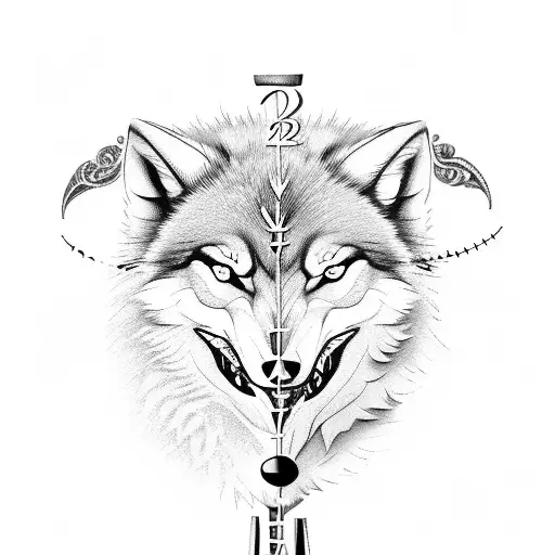 Angry Wolf And Clock