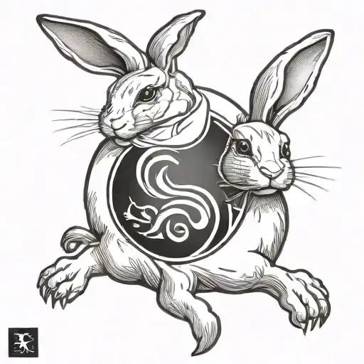 Yin Yang Symbol Using The Playboy Bunny Rabbit