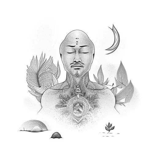 Person Meditating With Nature In Body