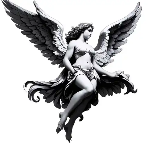 Angel Flying With Wings Of Shape M O M