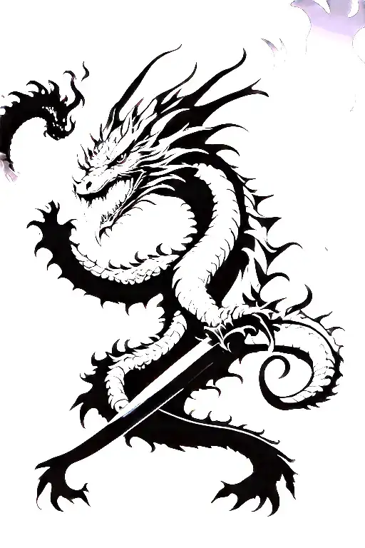 Samurai Sword Dragon Breathing Fire
