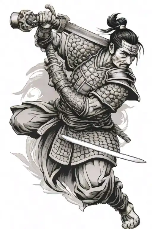 Samurai Warrior Wielding