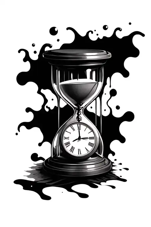 Clock Melting Into An Hourglass