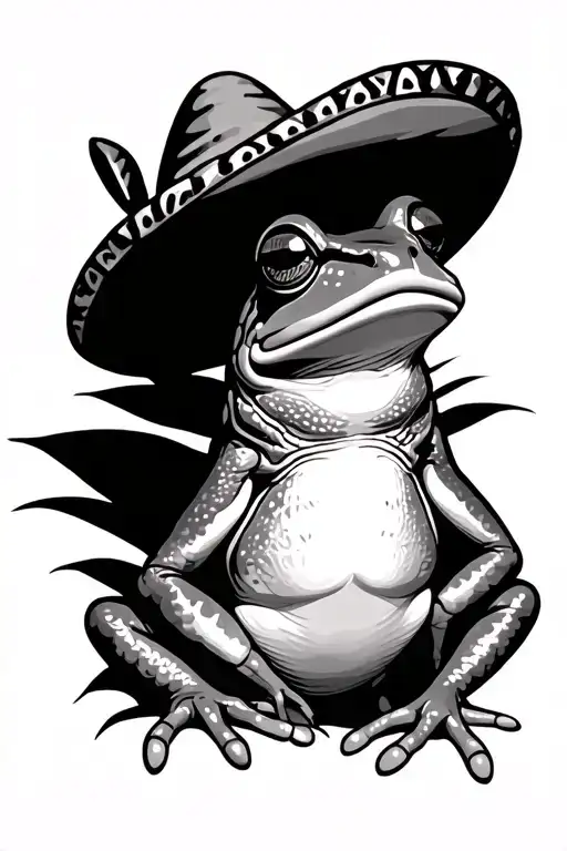 Rainforest Backround With A Frog Wearing A Sombrero