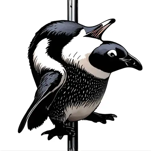Penguin On A Stripper Pole