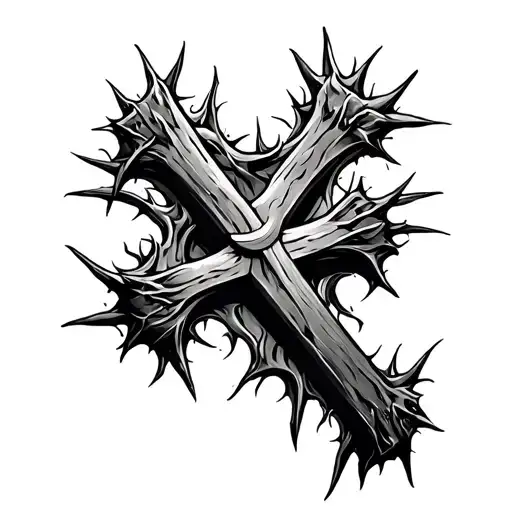 Christian Cross With Thorns