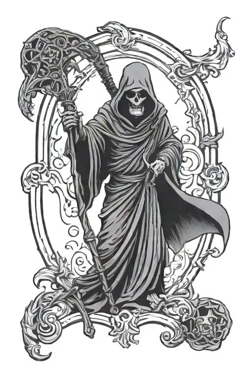 Grim Reaper With Aesculapian Staff
