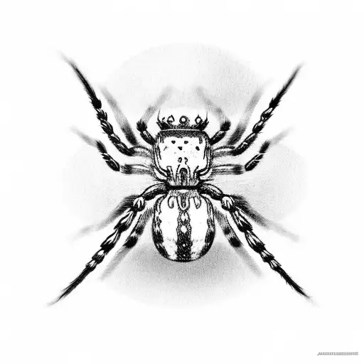 Spider With The Number 28 On Its Abdomen