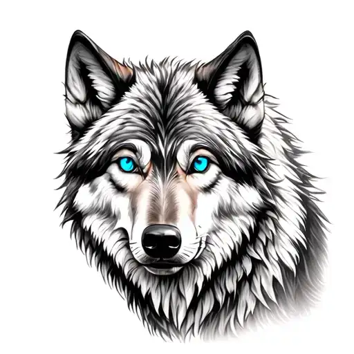 Wolf With Blue Eyes