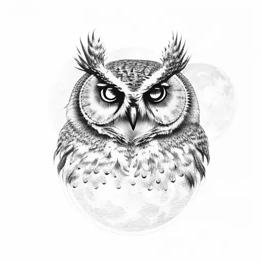 A Owl Melting Into The Moon
