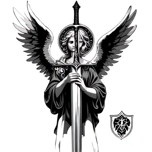 Angel Holding A Sword