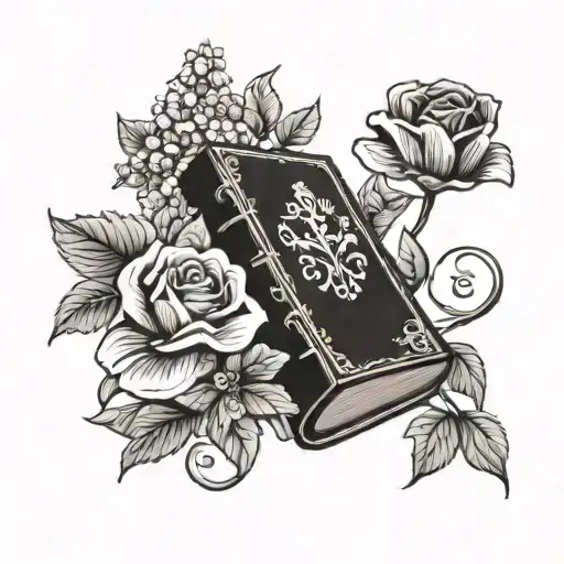 Bible And Flowers Growing Inside