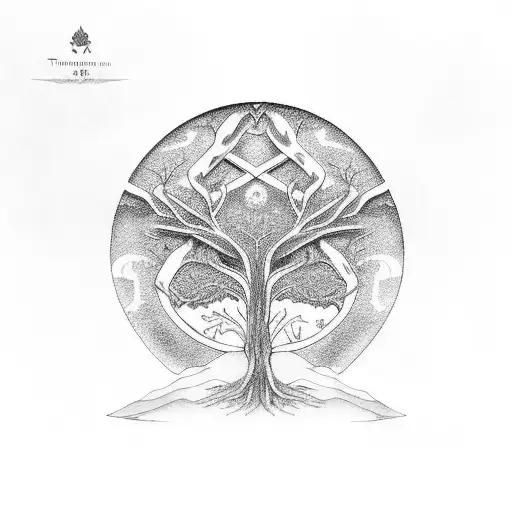 Tree Of Life In Sand Glass