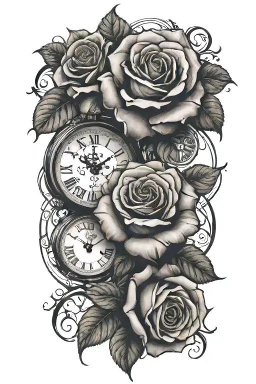 Roses And A Clock