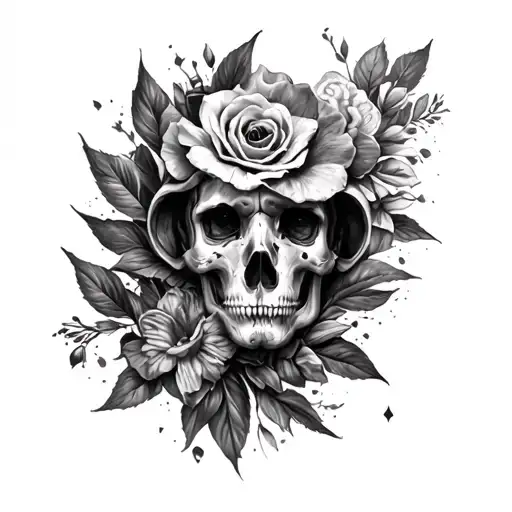 Realistic Black And White Sleeve Tattoo Showing You Are An Enormous Collection Of Many Traits