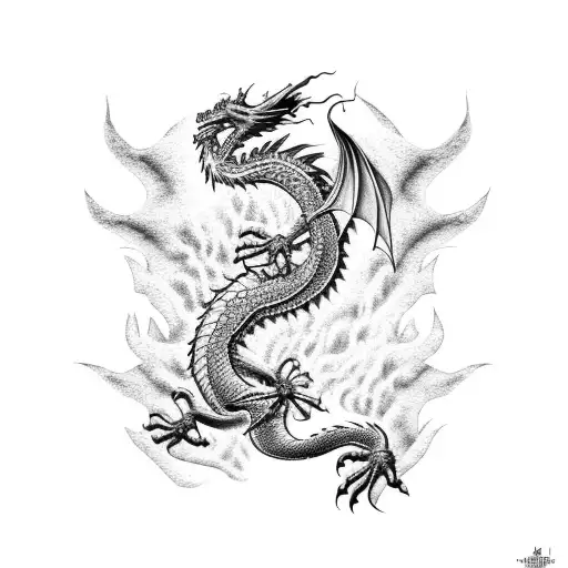 Dragon Breathing Fire Back