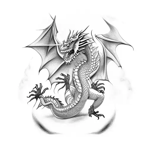 Dragon Breathing Fire Back