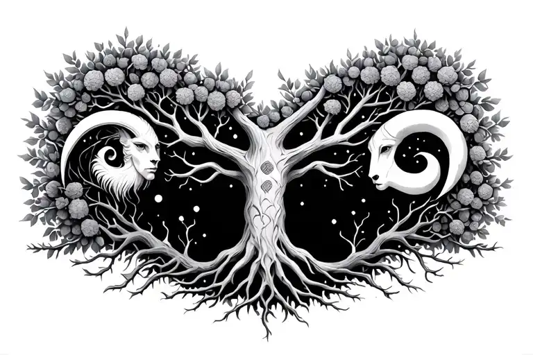 Tree Of Life With Gemini & Capricorn