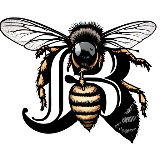 Bee Flying With Letter B