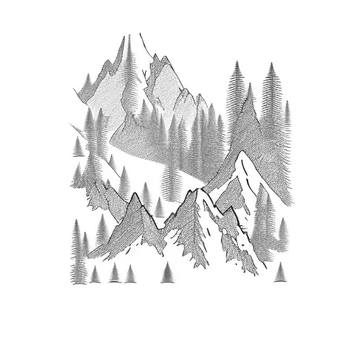 Mountain Scene With A Nature Landscape Around It