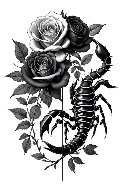 Libra And Scorpio Zodiac Signs With Roses