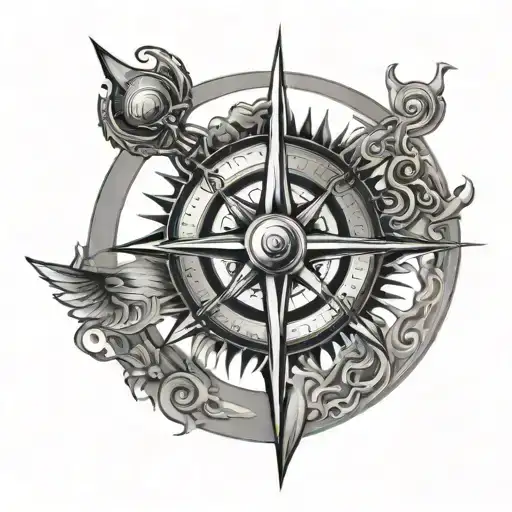 Sun With A Viking Compass Inside Of It