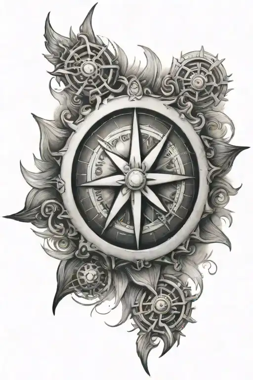 Sun With A Viking Compass Inside Of It