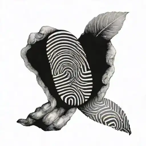 Couple Fingerprints Book Style Illustration Inspired