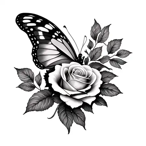 Butterfly And Rose