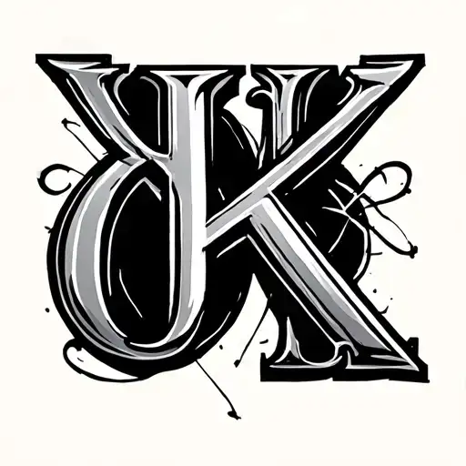 Tattoo Ok These Letters Intersect One Line Running From K To O And Around Any Elements