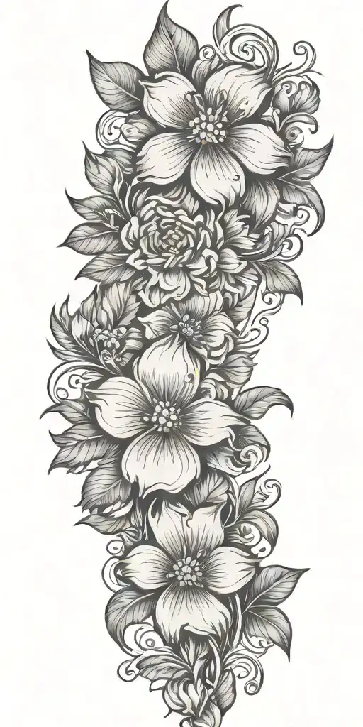 Incorporate Intricate Leather Tooling Patterns Into A Flowers Tattoo Design