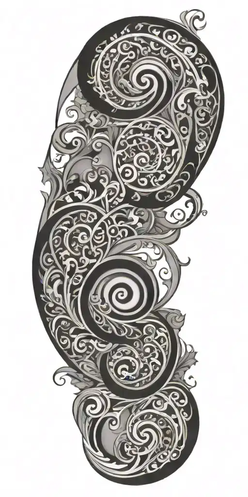 Incorporate Intricate Leather Tooling Patterns Into A Swirl Tattoo Design