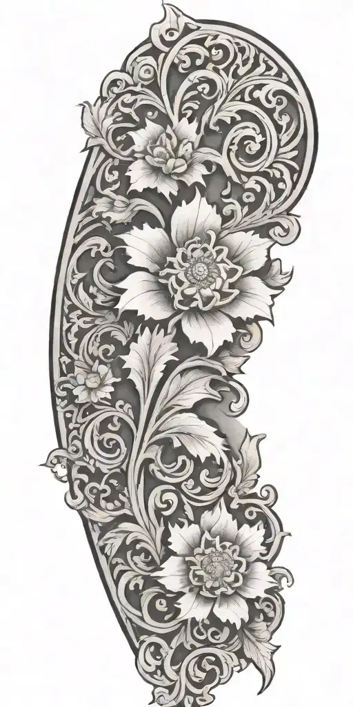 Incorporate Leather Tooling Patterns Into A Filagree Tattoo Design