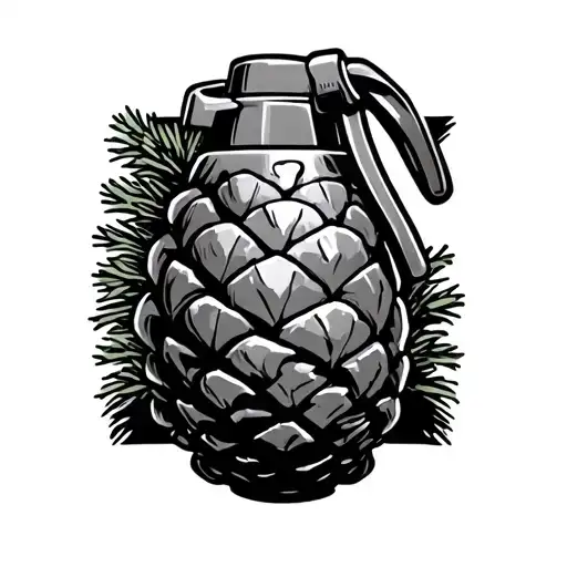 A Combination Of A Pine Cone And A Military Grenade
