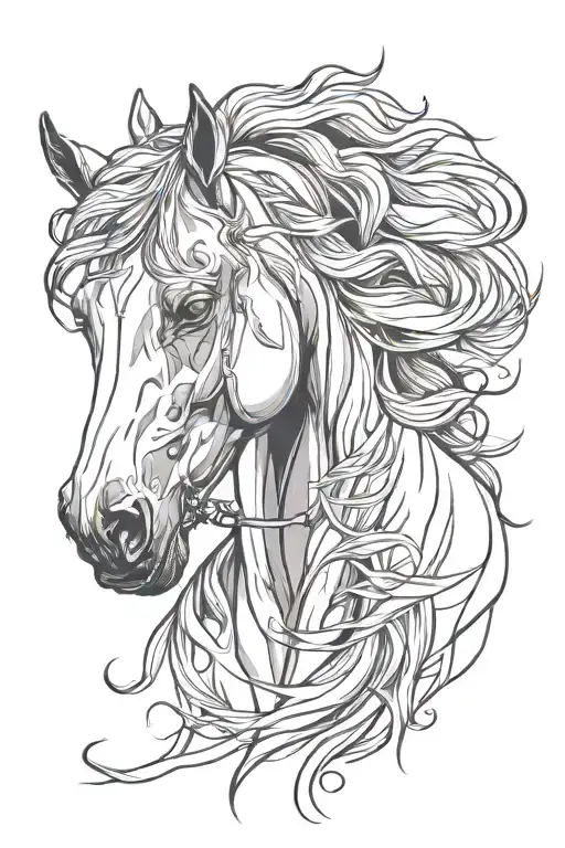 Simple Drawing Horse Portrait