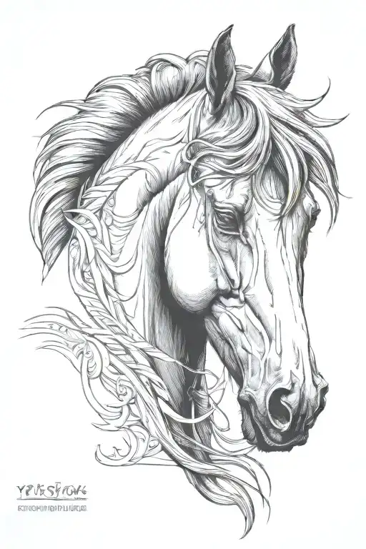Simple Drawing Horse Portrait