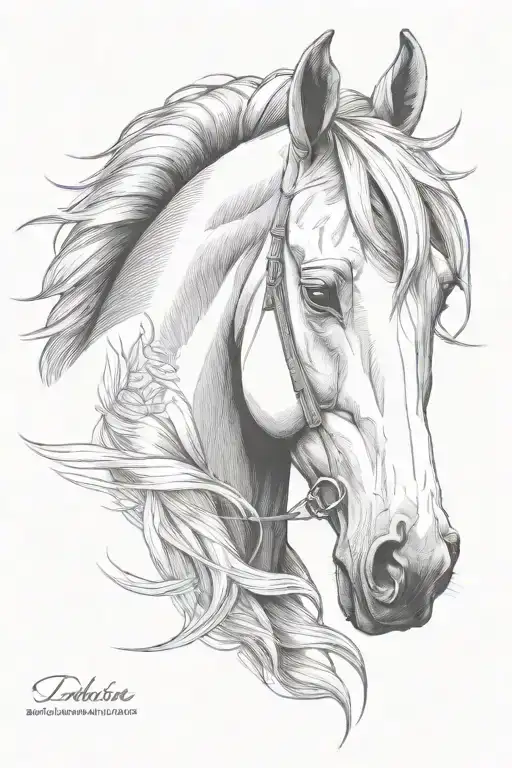 Simple Drawing Horse Portrait