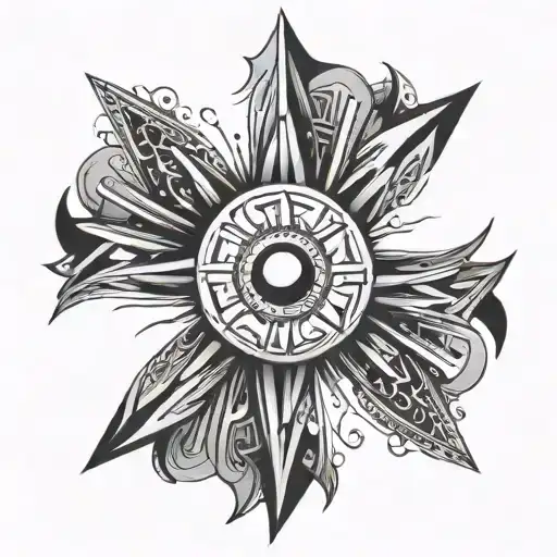 Design A Tattoo With Overlapping Triangles Forming A Unique Sun Symbol