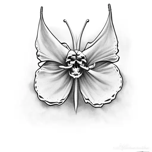 Butterfly With A Skull Coming Out Of Its Bottom Wings