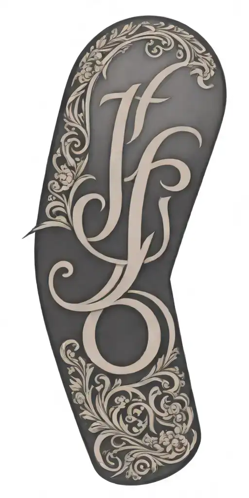 Tooled Leather With Letters J And S And No O