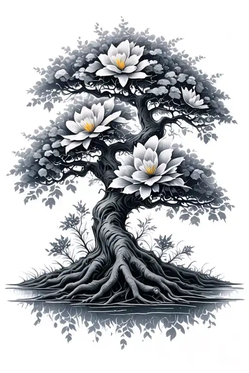 Spiritual Tree Flowers Growing