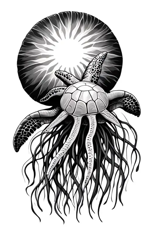 Beach Sun Sea Turtle Shell Starfish Jellyfish