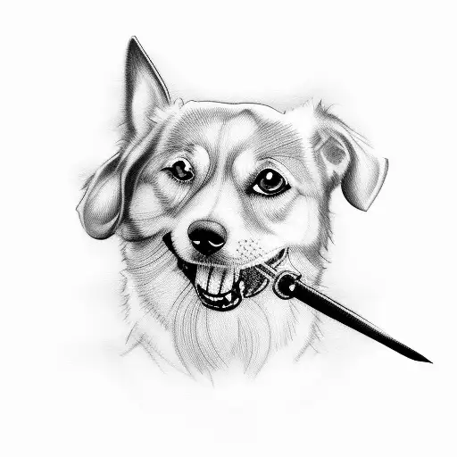 Design A Tattoo Of A Dog Playing A Musical Instrument