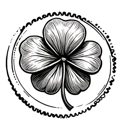 Four Leaf Clover On A Stamp